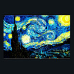 Starry Night, famous painting by Van Gogh Poster<br><div class="desc">Starry Night,  popular painting by Vincent van Gogh</div>