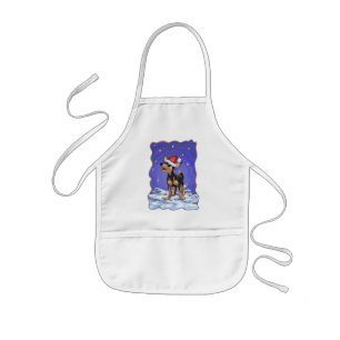 Starry Night Festive Chihuahua Kids Apron