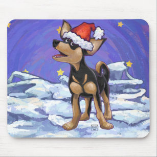 Starry Night Festive Chihuahua Mouse Pad
