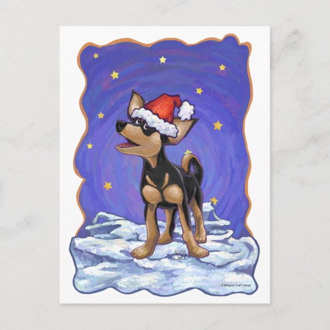 Starry Night Festive Chihuahua Postcard (Front)