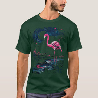 Starry Night Flamingo Gifts Retro Vintage Funny Be T-Shirt