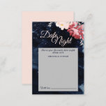 Starry Night Floral Wedding Date Night Advice Card<br><div class="desc">This Starry Night Floral wedding date night advice card inspires either a midnight summer theme or a dark winter of snow theme, making it a seasonally versatile design. The navy blue, almost black, watercolor with a celestial star or snowflake filled sky, combined with the pop of minimal pink flowers and...</div>