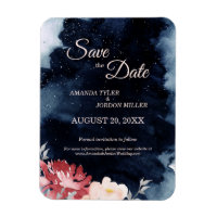 Starry Night Floral Wedding Save the Date Magnet