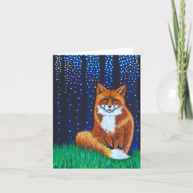 Starry Night Fox Card (Front)
