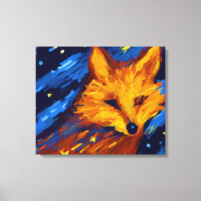 STARRY NIGHT FOX IV | CELESTIAL SPIRIT | CANVAS PRINT (Front)