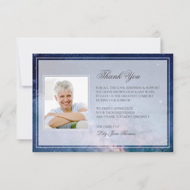 Starry Night Funeral Thank You | Memorial Card (Front)
