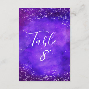 Starry Night Galaxy Watercolor Table Numbers