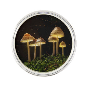 Starry Night Glowing Mushrooms  Lapel Pin
