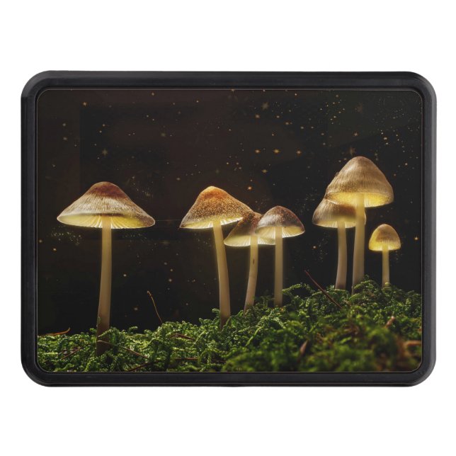 Starry Night Glowing Mushrooms  Trailer Hitch Cover (Front)