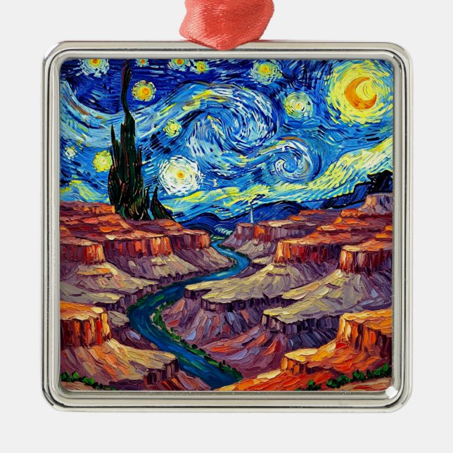 Starry Night Grand Canyon Arizona Metal Ornament (Front)