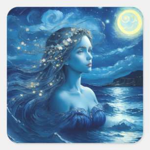 Starry Night 🌌 - Greek Goddess #1 Square Sticker