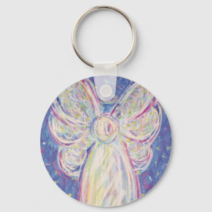 Starry Night Guardian Angel Art Charm Keychains