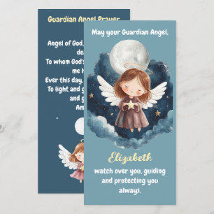  Starry Night Guardian Angel for Gilrl Bookmark Thank You Card
