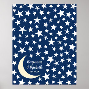 Starry Night Guest Book Poster - 100 Spaces