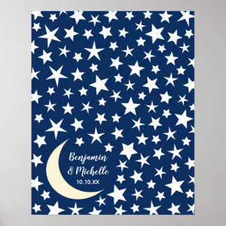Starry Night Guest Book Poster - 100 Spaces