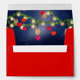 Starry Night Hearts and Mason Jars Valentine Envelope