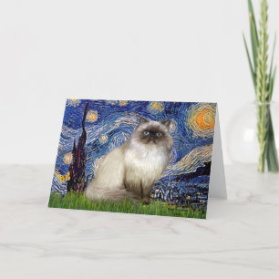 Starry Night - Himalayan cat 7 Card