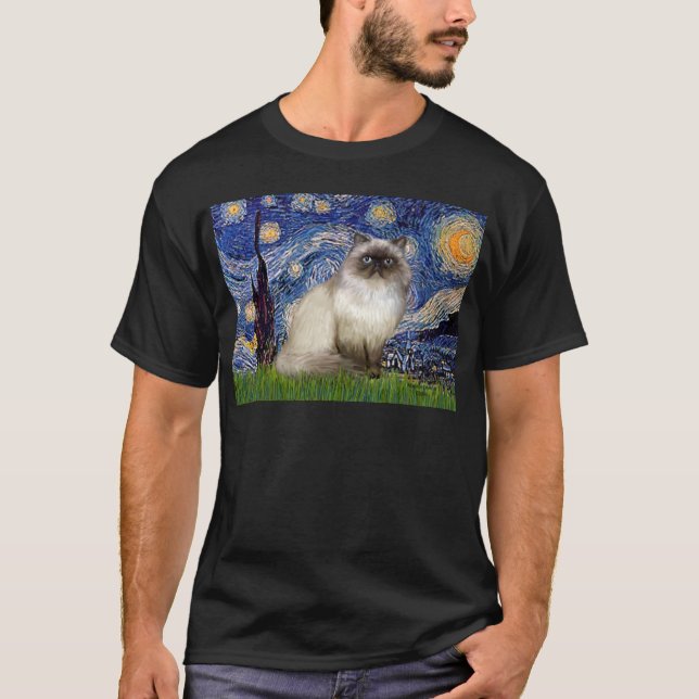 Starry Night - Himalayan cat 7 T-Shirt (Front)