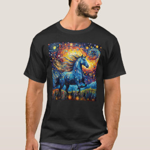 Starry Night Horse Owner Animal Lover T-Shirt