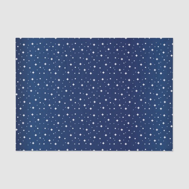 Starry Night in Gradient Navy Blue Tissue Paper (Front)