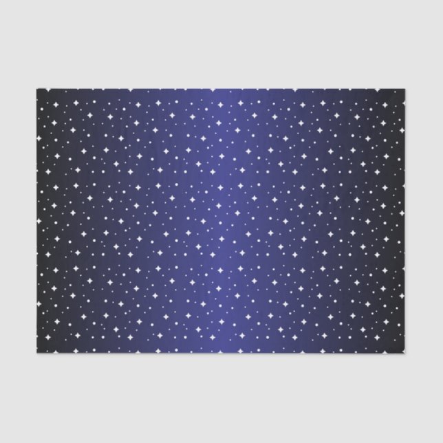 Starry Night in Shiny Dark Purple Blue Tissue Paper (Front)