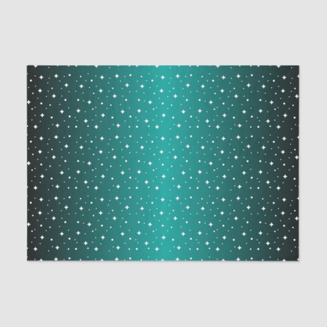 Starry Night in Shiny Teal Tissue Paper (Front)