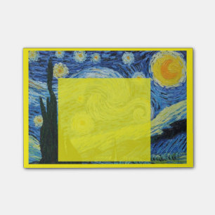 Starry Night in Yellow Post-it Notes