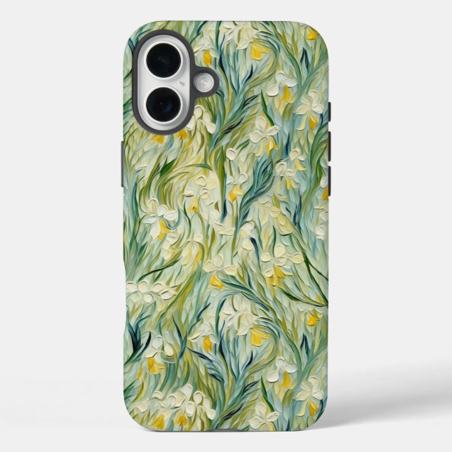 Starry Night-inspired Floral Paint Textured-style Case-Mate iPhone Case (Back)
