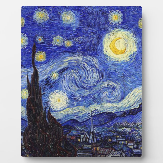 Starry Night  Inspired Van Gogh Classic Products Plaque (Front)