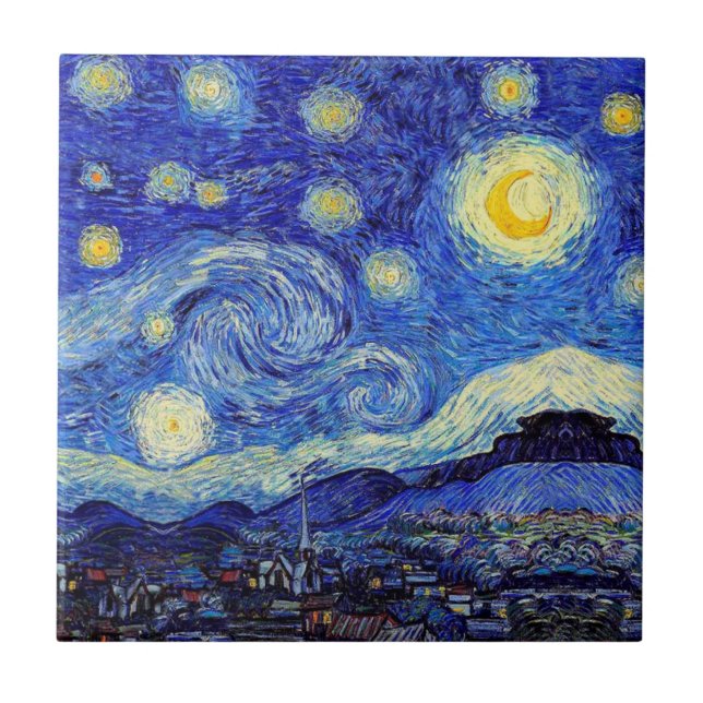 Starry Night  Inspired Van Gogh Classic Products Tile (Front)
