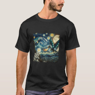 Starry Night Japanese Aesthetic Dragon Tokyo Japan T-Shirt