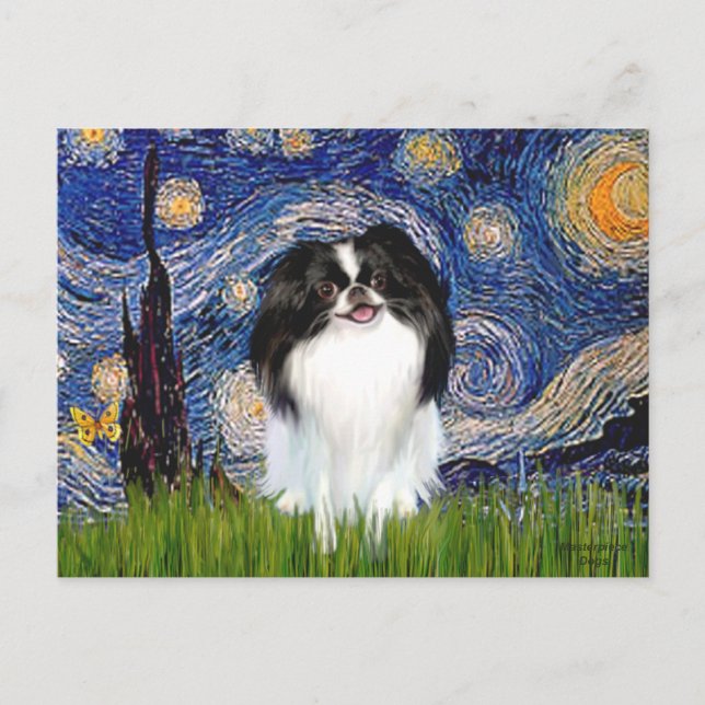 Starry Night - Japanese Chin 3 Postcard (Front)