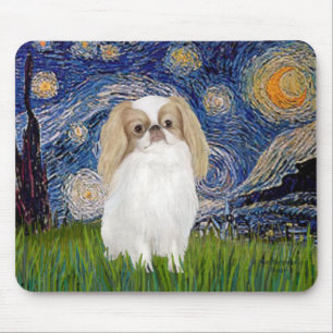 Starry Night - Japanese Chin (lemon 1) Mouse Pad