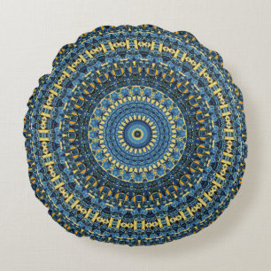 Starry Night Kaleidoscope 3 Round Pillow