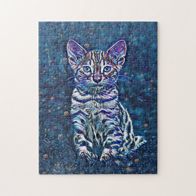 Starry Night Kitten Jigsaw Puzzle (Vertical)