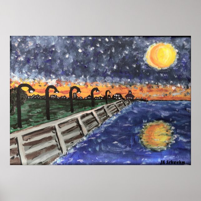 Starry Night Lake Pontchartrain Poster (Front)