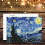 Starry Night Landscape Vincent van Gogh Postcard<br><div class="desc">A fine art postcard with Starry Night (1889), a post-Impressionist oil painting by Vincent van Gogh (1853-1890). A painting depicting the view outside the window from Van Gogh's room at the sanitorium in Saint-Remy-de-Provence, Southern France. Vincent van Gogh's Starry Night is one of the most celebrated paintings in the history...</div>
