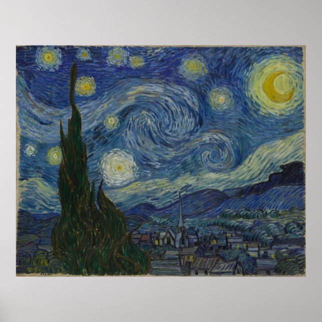 Starry Night Large Canvas Vincent Van Gogh Poster (Front)