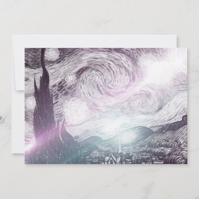 Starry Night Lights Invitation (Front)