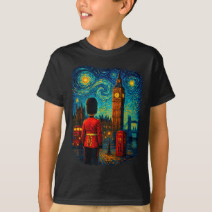 Starry Night London Red Telephone Box Queen's Guar T-Shirt