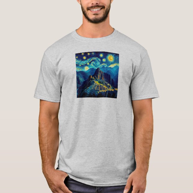 Starry Night Machu Picchu Peru T-Shirt (Front)