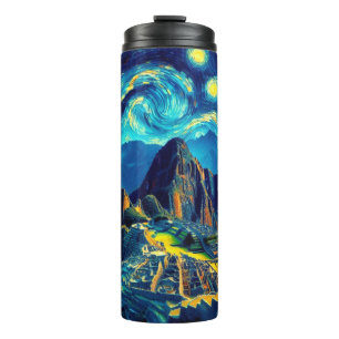 Starry Night Machu Picchu Peru Thermal Tumbler