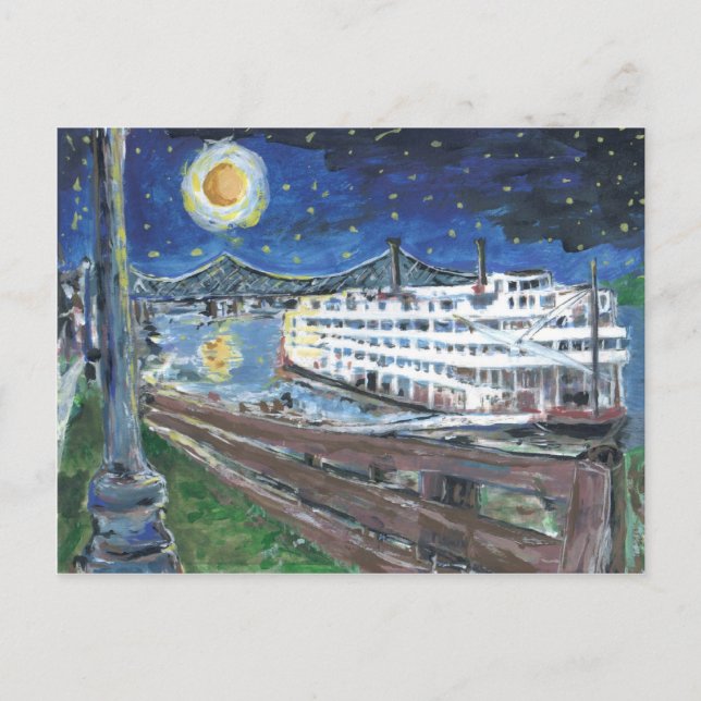 Starry Night Mississippi Queen Postcard (Front)