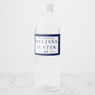 Starry Night Modern Simplistic Wedding Water Bottle Label