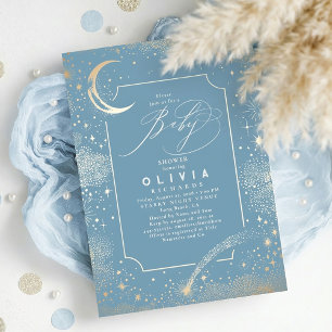 Starry Night Moon Mystical Celestial Baby Shower Invitation
