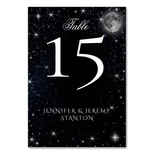 Starry Night Moon Table Card (Front)
