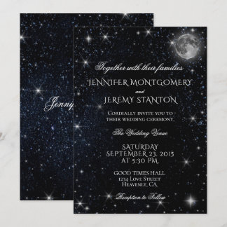 Starry Night Moon Wedding Invitation