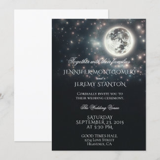 Starry Night Moon Wedding Invitation