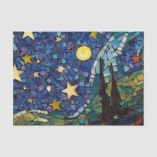 Starry Night Mosaic Decoupage Crafting Tissue Paper