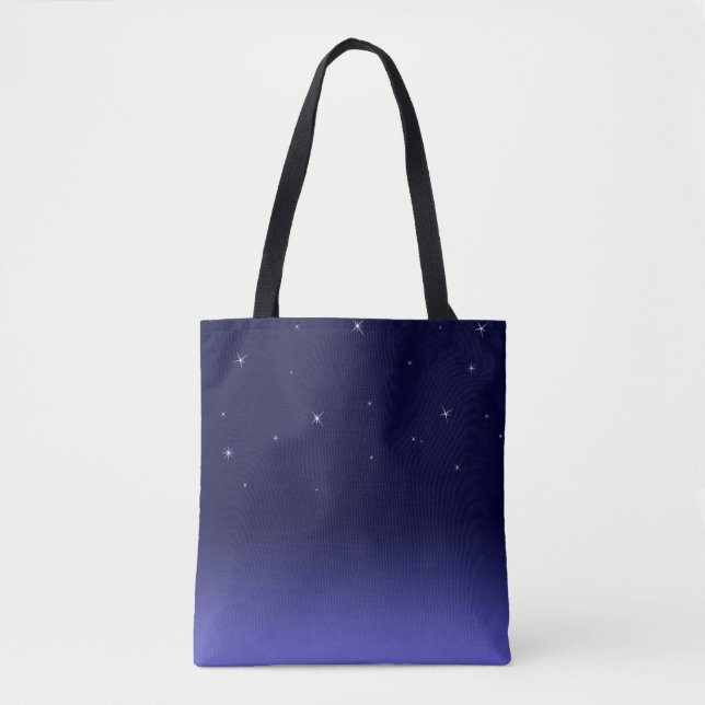 Starry Night, Navy Blue Customizable Tote Bag (Front)